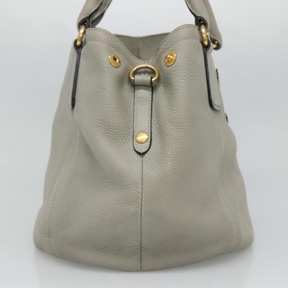 PRADA Hand Bag Leather Gray - Picture 4 of 13